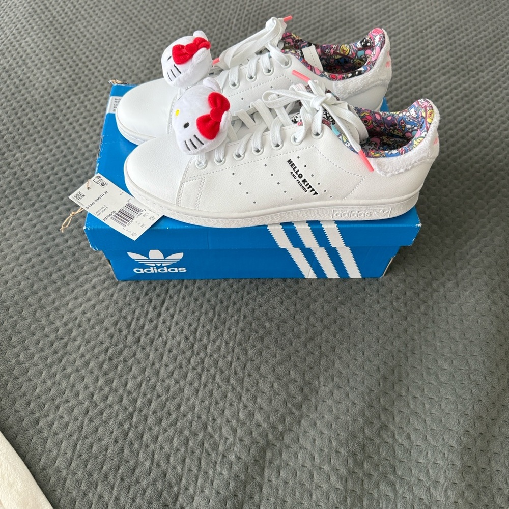 Hello Kitty White Sneakers with Red and Pink Details